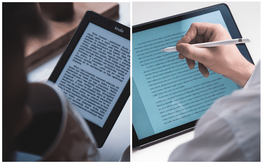 E reader of tablet