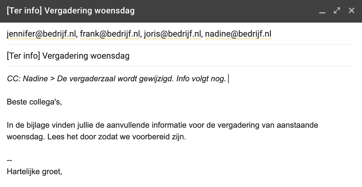 e mail versturen