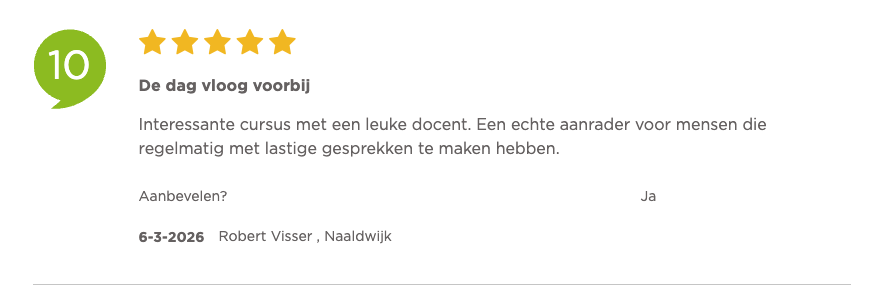 positieve review gesprekstechnieken training