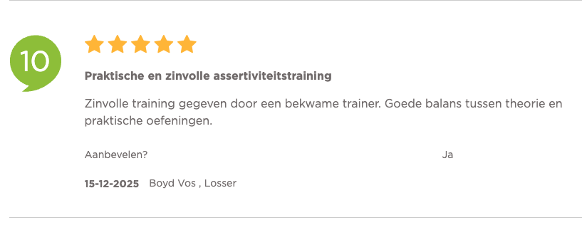5-sterren review assertiviteitstraining