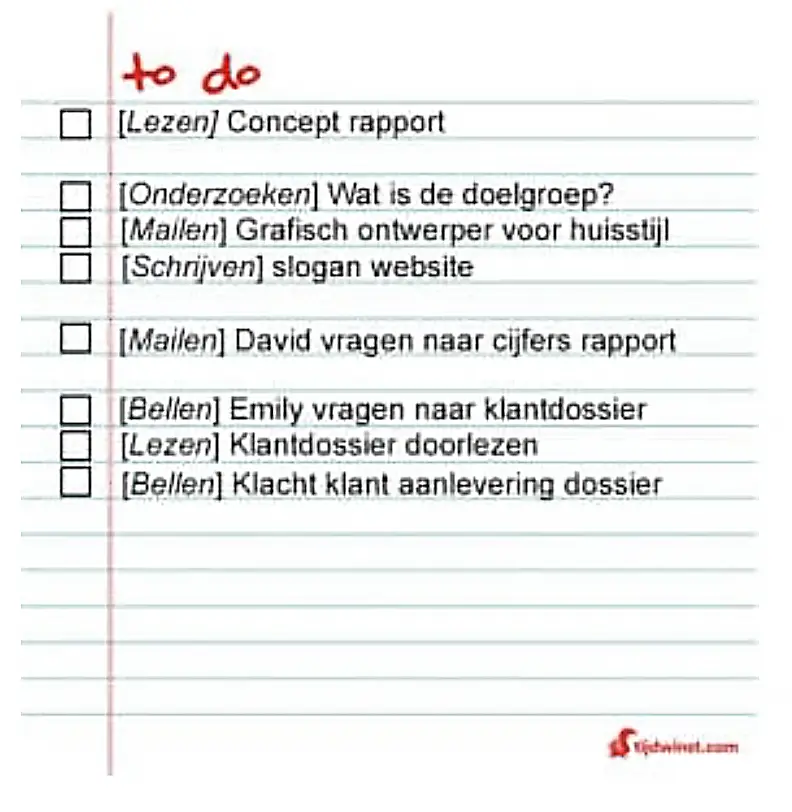 takenlijst maken
