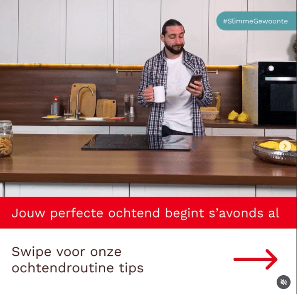 instagram tijdwinst post over ochtendroutine