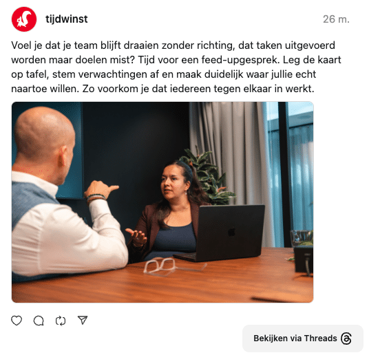 wanneer feed up gesprekken inzetten: een thread van tijdwinst.com