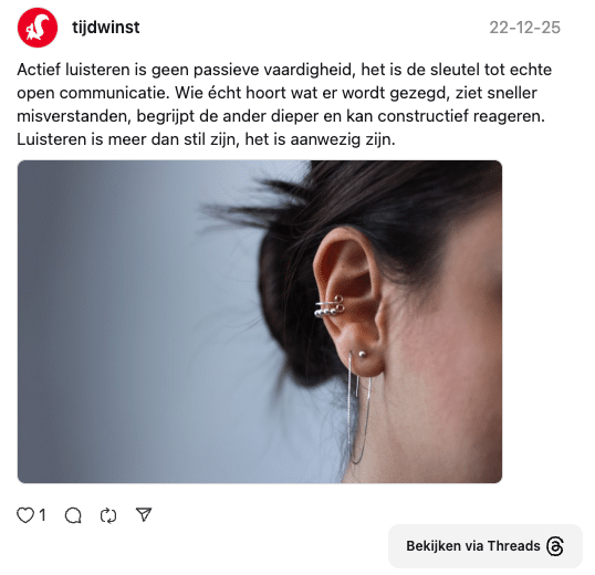 post op threads van tijdwinst.com over actief luisteren