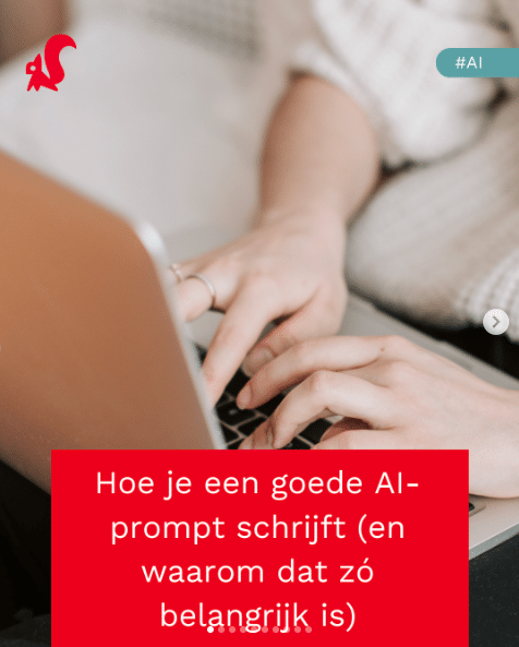 post instagram tijdwinst over ai prompts schrijven