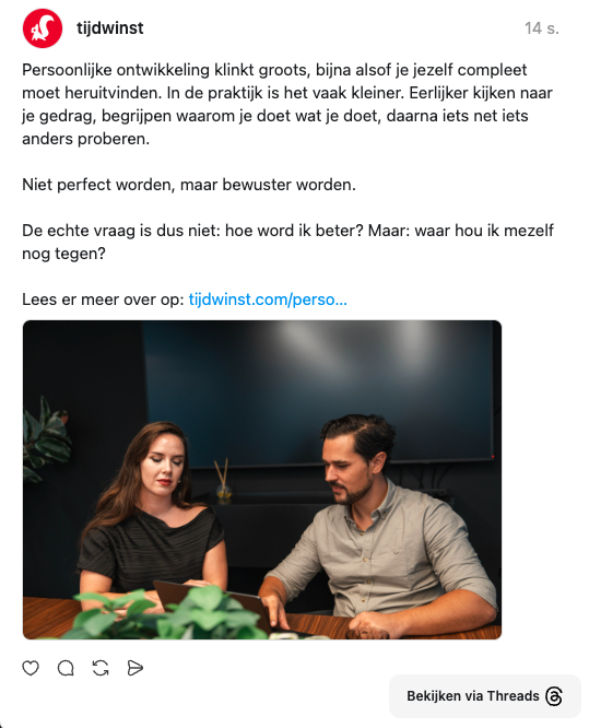 thread post over persoonlijke ontwikkeling