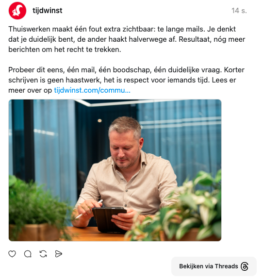 thread post over e-mailen kort en bondig