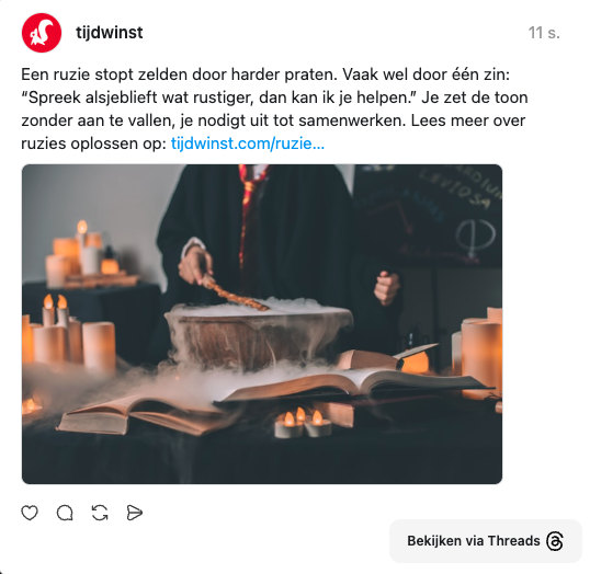 thread post tijdwinst over ruzie oplossen