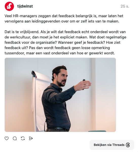 thread post over hr managers en feedback geven