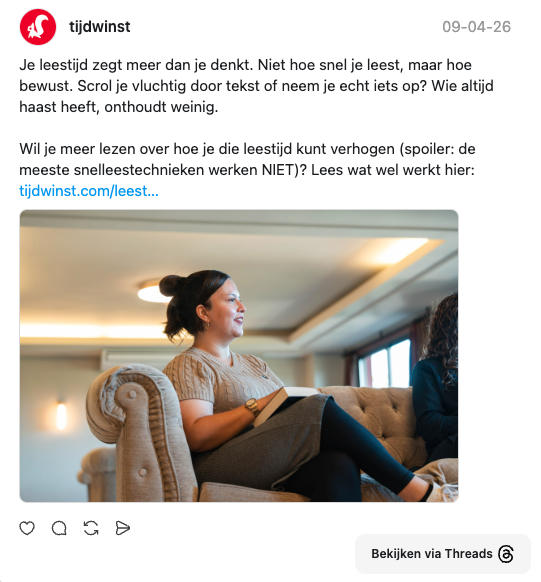 thread post over leestijd