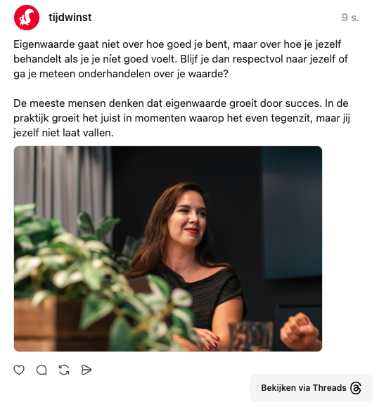 thread post over eigenwaarde
