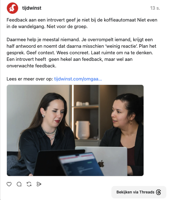 thread post over introverte mensen